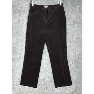 Orvis High Rise Straight Leg Corduroy Jeans Womens Size‎ 12 Stretch Dark Brown